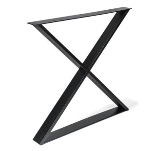 1 Pied de table en croix métal intérieur vernis mat noir carré 80*780*H710