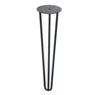 1 Pied de table-bureau en épingle métal intérieur vernis mat noir 10*13*H710 mm