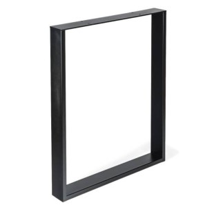 1 Pied table rectangle métal intérieur vernis mat noir carré 80*780*H710 mm