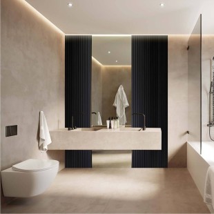 Panneau mural effet tasseau Panelio Daru Noir 12*122*2700 mm