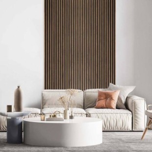 Panneau mural effet tasseau Panelio Duval Teck 12*122*2700 mm