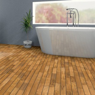 Parquet contrecollé Teck Huilé joint pont de bateau noir intégré 12/3*100*300 à