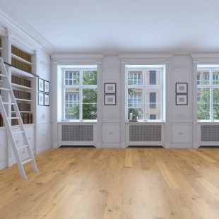 Parquet contrecollé Nuda Huilé bois brut brossé vieilli 12/3*158*610-1830 mm