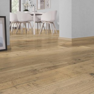 Parquet contrecollé Chenonceau Huilé naturel brossé vieilli 15/4*220*800-2200 mm