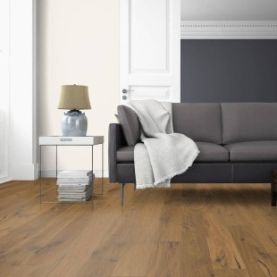 Parquet contrecollé Riviera Huilé fumé brossé vieilli main 12/3*158*610-1900 mm