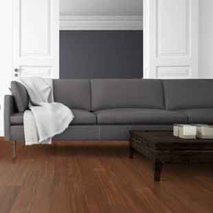 Parquet massif Noyer d'Asie verni 4 chanfreins 15*120*400 à 1800 mm