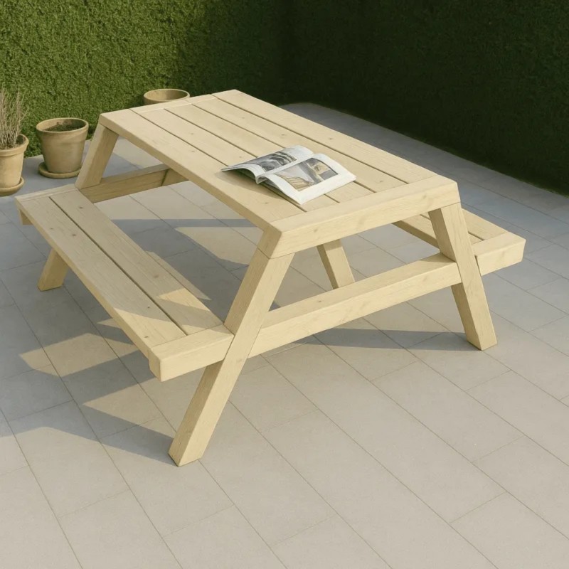 Table Pin traité CL3 vert