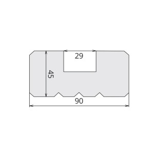 Demi poteau Pin CL4 brun 45*90 rainuré 29 mm 2.40 m