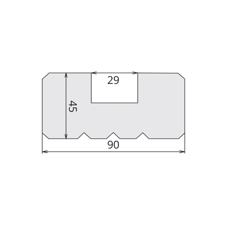 Demi poteau Pin CL4 brun 45*90 rainuré 29 mm 2.40 m