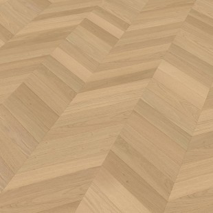 Parquet contrecollé point Hongrie Chêne brossé verni bois brut 14/3*90*510/600 m