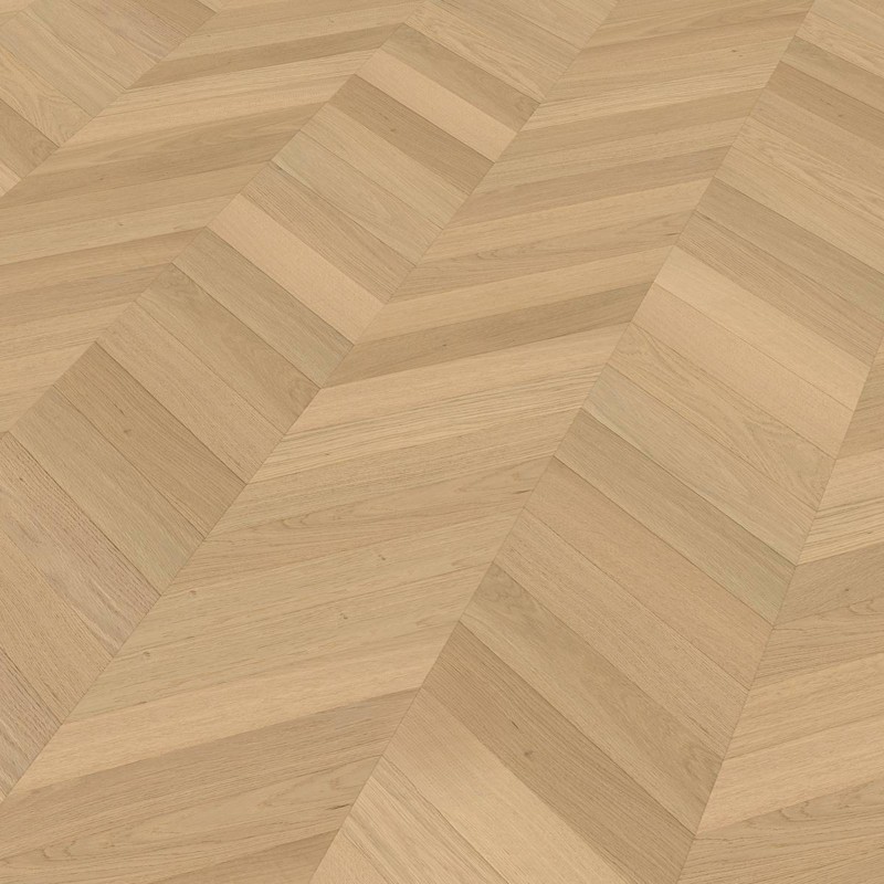 Parquet contrecollé point Hongrie Chêne brossé verni bois brut 14/3*90*510/600 m