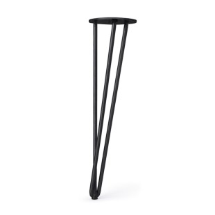 1 Pied de table basse en épingle métal intérieur vernis mat noir 10*12*H400 mm