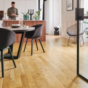 Satiné verni Chêne Parquet massif à coller 4ch 14*90*400 à 1300 mm Authentique