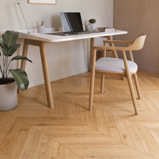 Noisette verni Parquet contrecollé Point hongrie 4ch 12/2.5*90*589 mm Zenitude
