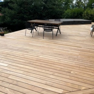 Terrasse Teck Giri massif abouté fixation invisible 19*120*2.20 et 3.15m
