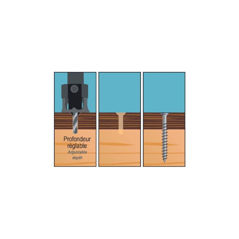 Foret fraisoir avec butée réglable diamètre 4mm