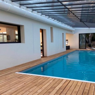 Terrasse teck Deauville contrecollé fixation invisible 20/3*120*2.20m