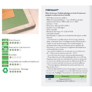 Sous couche parquet dalle Fibromant épaisseur 4mm*790*590mm - Colis de 8.40m²