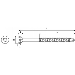 Vis inox A4 bardage Torx10 boîte 200 u