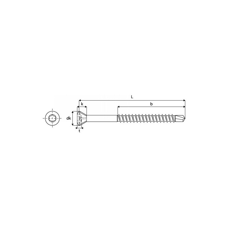 Vis inox A4 bardage Torx10 boîte 200 u