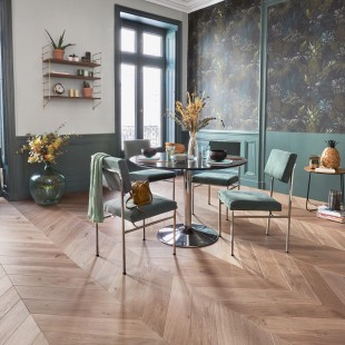 Café crème verni Parquet contrecollé Point hongrie 4ch