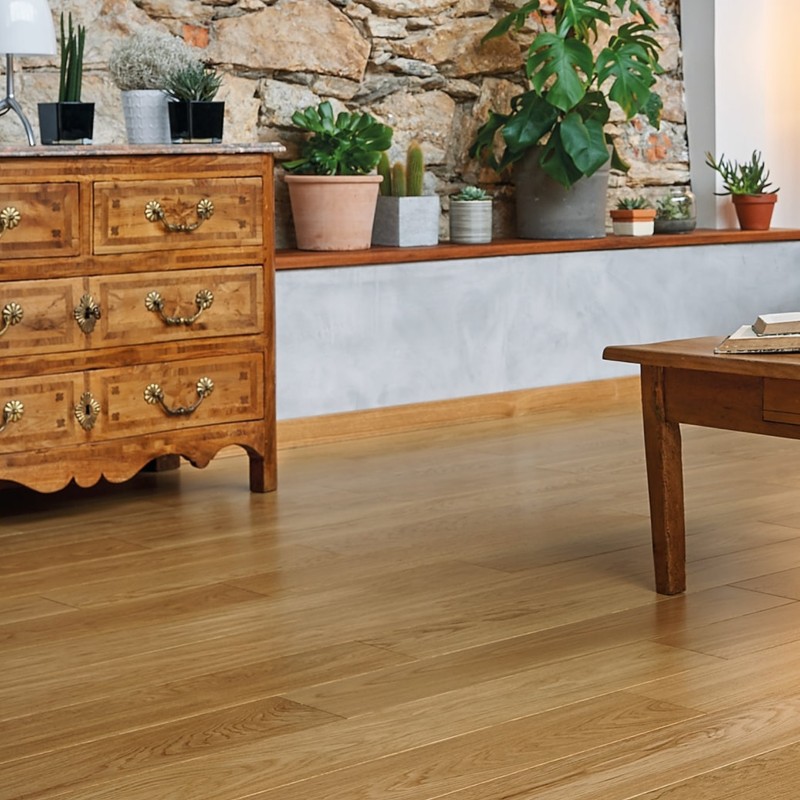 Chêne Satiné verni Parquet contrecollé R+L 4ch CP