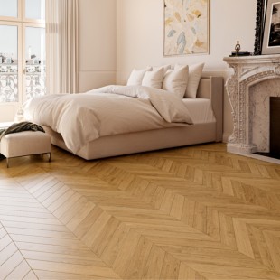 Chêne Satiné verni Parquet contrecollé Point hongrie 4ch
