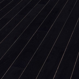 Parquet contrecollé Chêne brossé verni peint noir 14/3*150*600 à 1800 mm