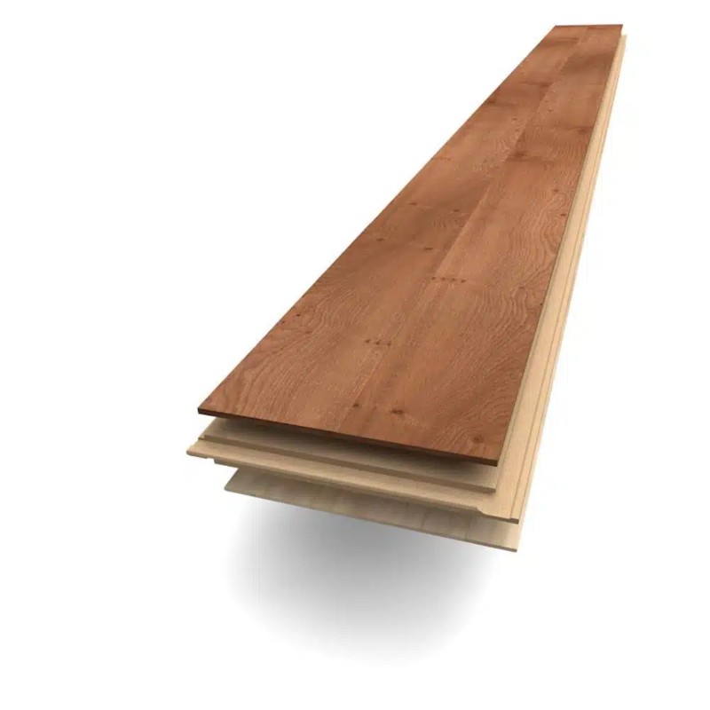 Cuir huilé Parquet contrecollé double frise Chêne clic 14/3.4*139*150 mm Intenso