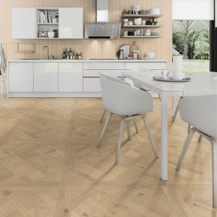 Parquet dalle contrecollé Versailles Chêne verni bois brut 4ch 20/4*800*800 mm