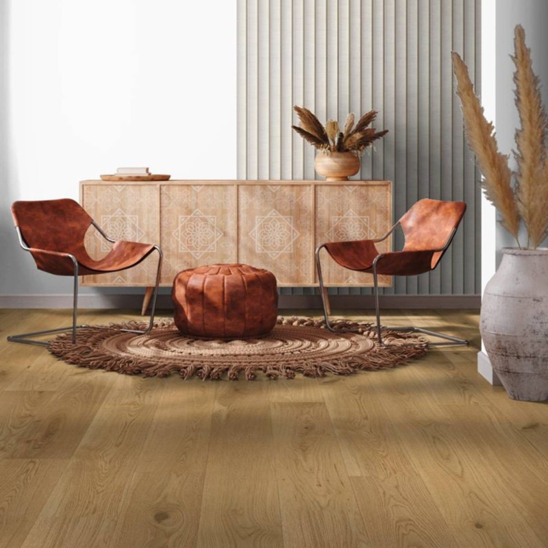 Parquet contrecollé Chêne brossé verni mat naturel 2 ch 12/3*180*500 à 1800 mm