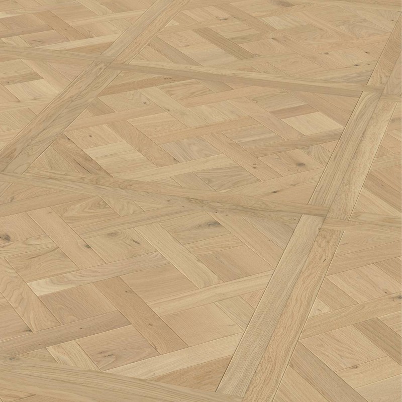 Parquet dalle contrecollé Versailles Chêne verni bois brut 4ch 20/4*800*800 mm