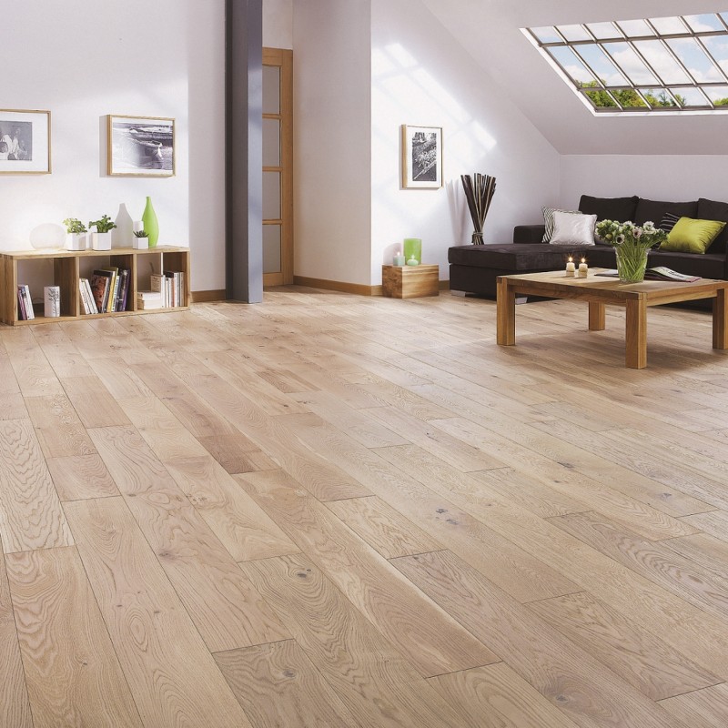 Linen verni Parquet contrecollé Chêne clic 4ch HDF