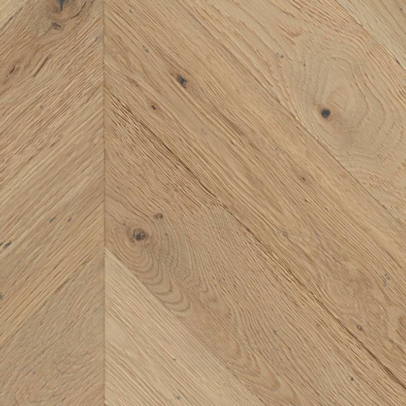 Parquet contrecollé point Hongrie Chêne brossé verni bois brut 14/3*90*510/600mm