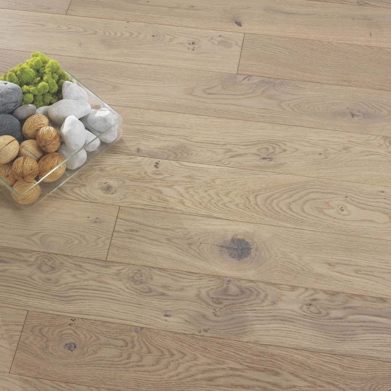 Linen verni Parquet contrecollé Chêne clic 4ch HDF