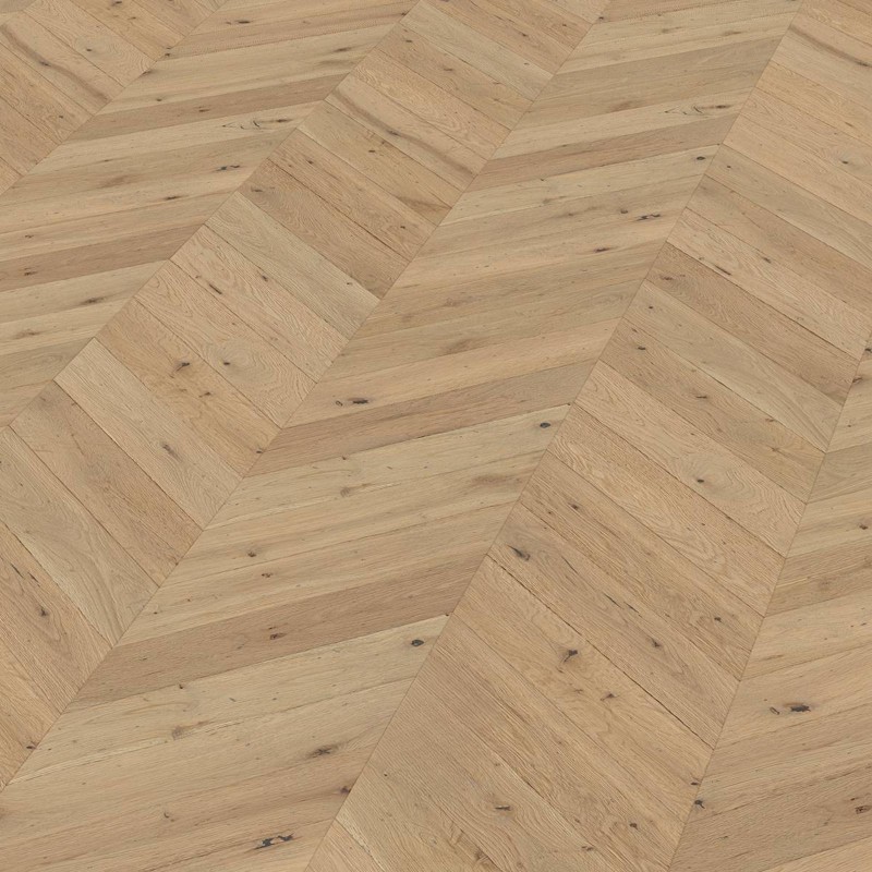 Parquet contrecollé point Hongrie Chêne brossé verni bois brut 14/3*90*510/600mm