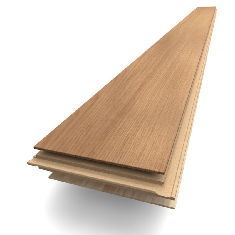 Linen verni Parquet contrecollé Chêne clic 4ch HDF