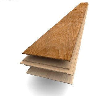 Miel verni Parquet contrecollé Chêne clic 4ch HDF