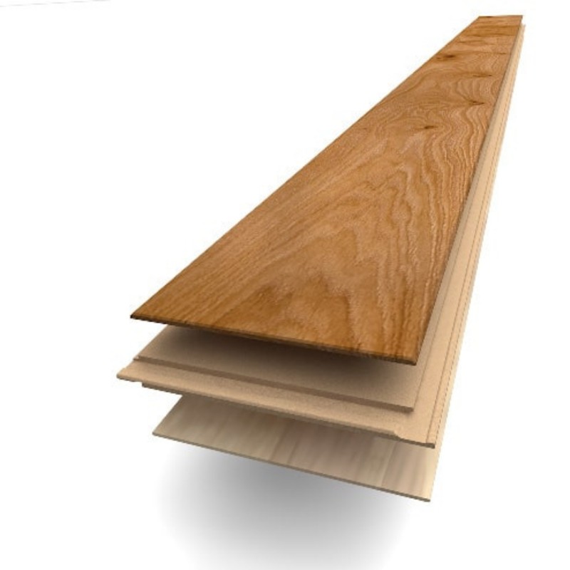 Miel verni Parquet contrecollé Chêne clic 4ch HDF