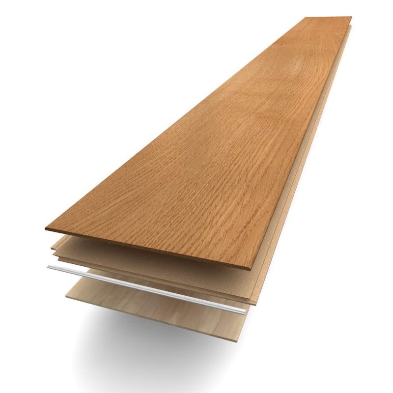 Opale verni satiné Parquet contrecollé monolame Chêne clic 12/2.5*139*1210mm Mix