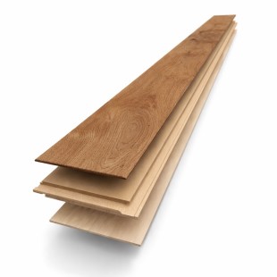 Noisette verni Parquet contrecollé Chêne clic 4ch HDF