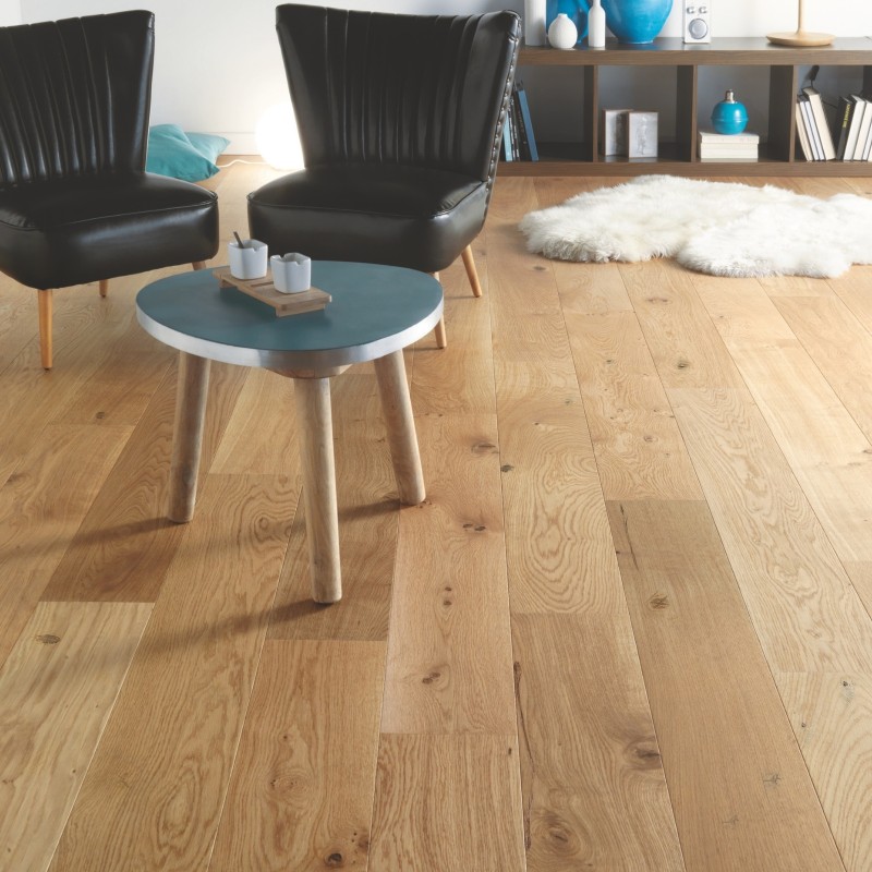Topaze verni Parquet contrecollé monolame Chêne clic 12/2.5*139*1210 mm Mix