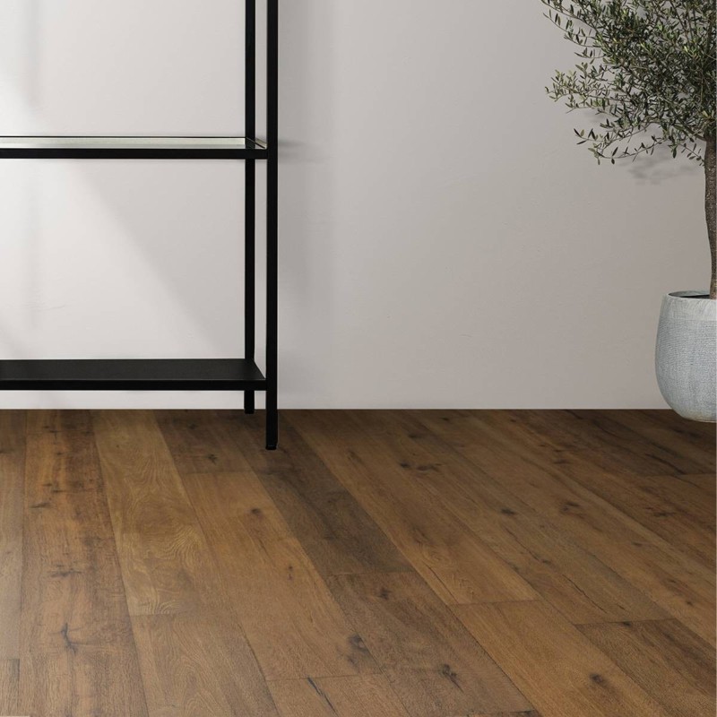 Parquet contrecollé Atelier huilé fumé vieilli bosselé 15/4*190*680-1900 mm