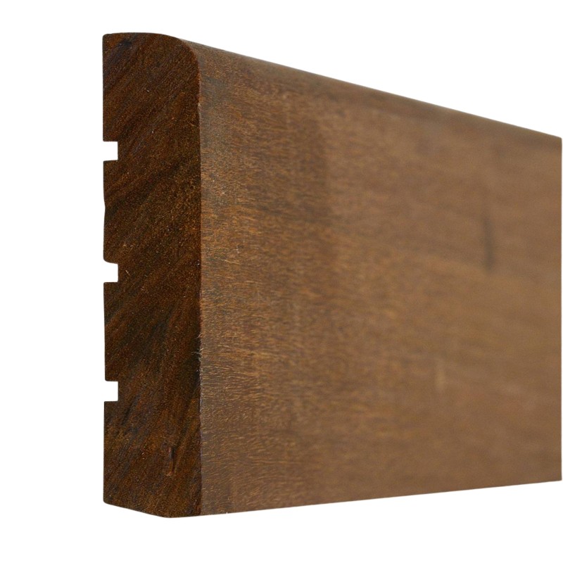 Plinthe Ipe massif brut pré-poncé un bord arrondi 15*90*1000 mm à 2350 mm