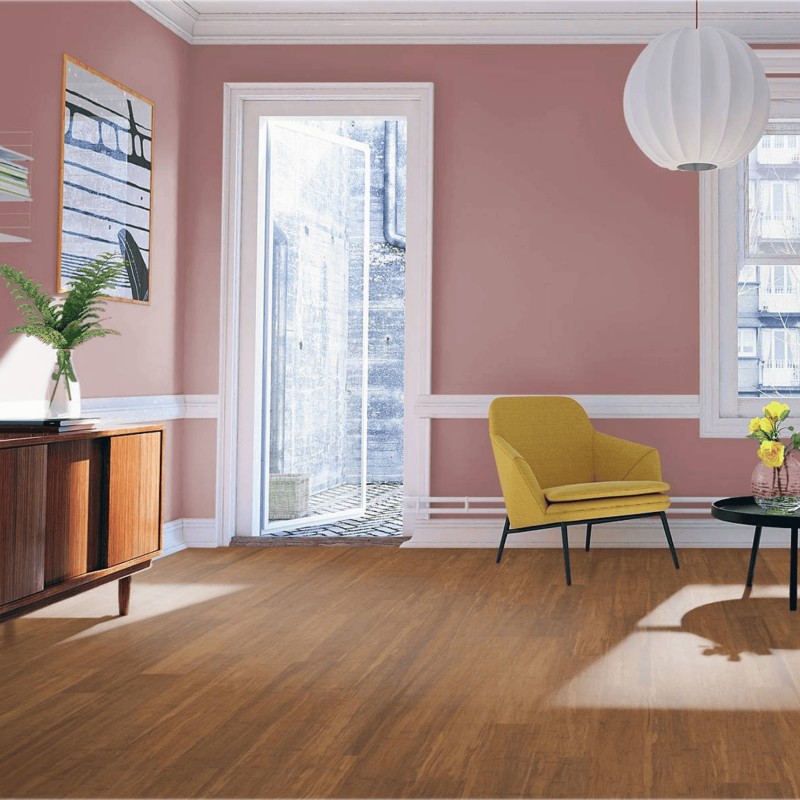 Parquet massif Bambou densifié caramel vernis 4 chanfreins 14*142*1850 mm