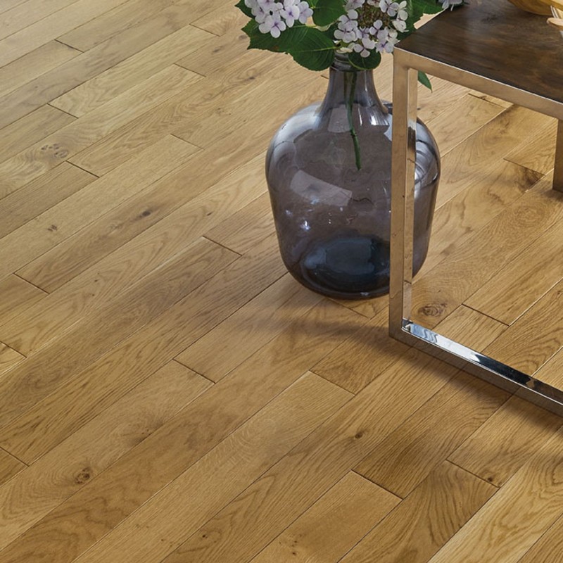 Satiné verni Chêne Parquet massif à coller 4ch 14*90*400 à 1300 mm Authentique