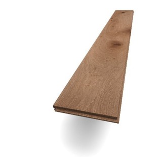 Café crème verni Chêne Parquet massif à coller 4ch 14*90*400 à 1300mm Zenitude