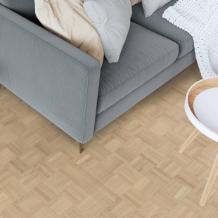 Parquet massif mosaïque Chêne héritage brut bords droits 8*24*120 mm choix rusti