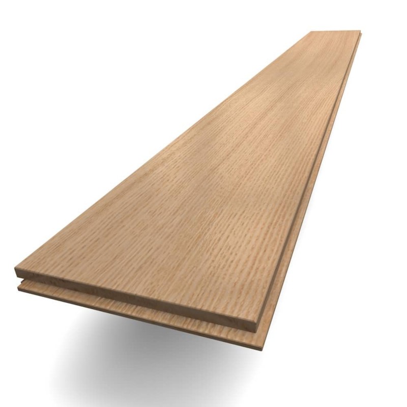 Linen verni Chêne Parquet massif à coller 4ch 14*140*400 à 1300 mm Zenitude