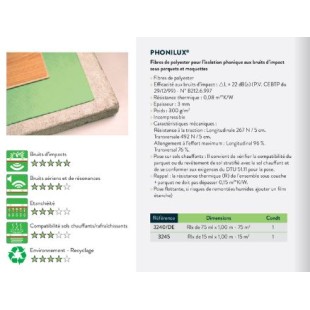 Sous couche parquet Phonilux épaisseur 3mm en 22 DB - Rouleau de 15m²